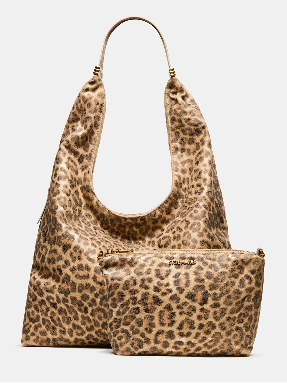 Steve Madden Dempsys Leopard Slouchy Tote Bag w/ Matching Crossbody Bag